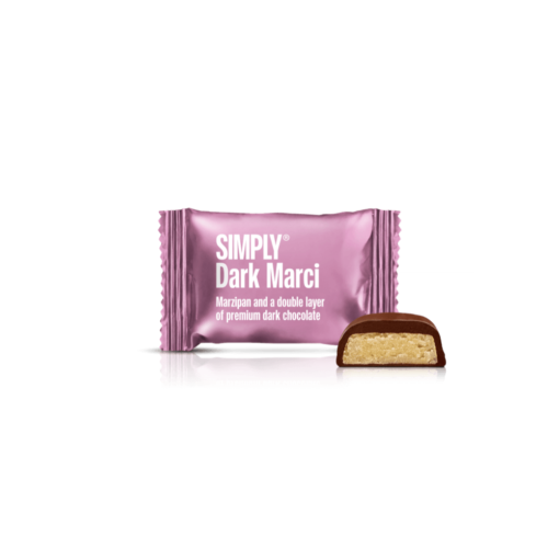 Dark Marci 75 stk. box | Marcipan og et dobbelt lag mørk chokolade køb online chokolade gaver