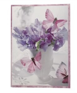 Køb BC17 lilla blomster med sommerfugle billigt online tilbud gave