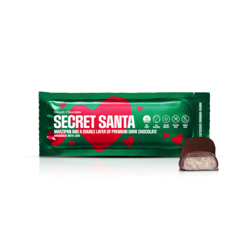 Secret Santa | Marcipan og et dobbelt lag mørk chokolade køb online chokolade gaver
