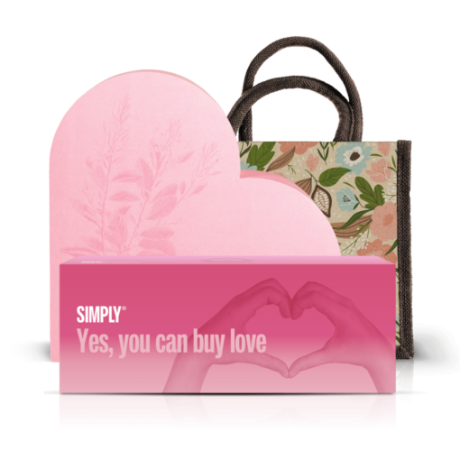 The Complete Love Kit | The Heart Box + gaveæske + shoppingbag køb online chokolade gaver